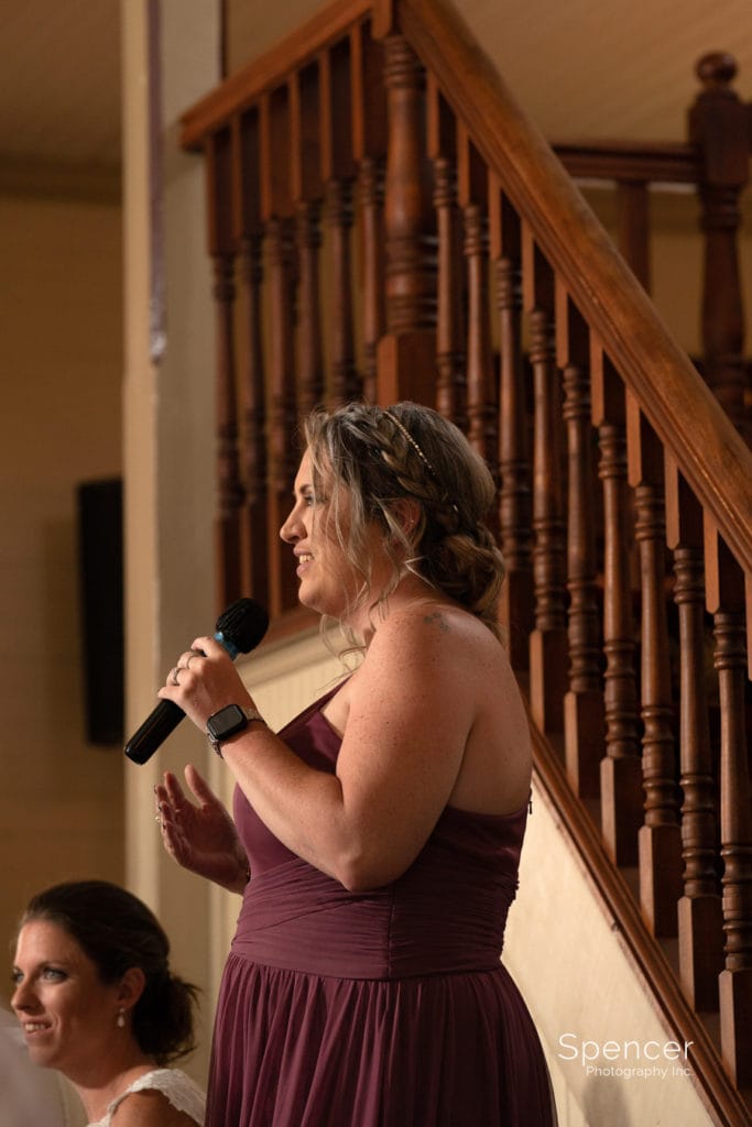 maid of honor speech at Grand Pacific Junction Hotel wedding reception