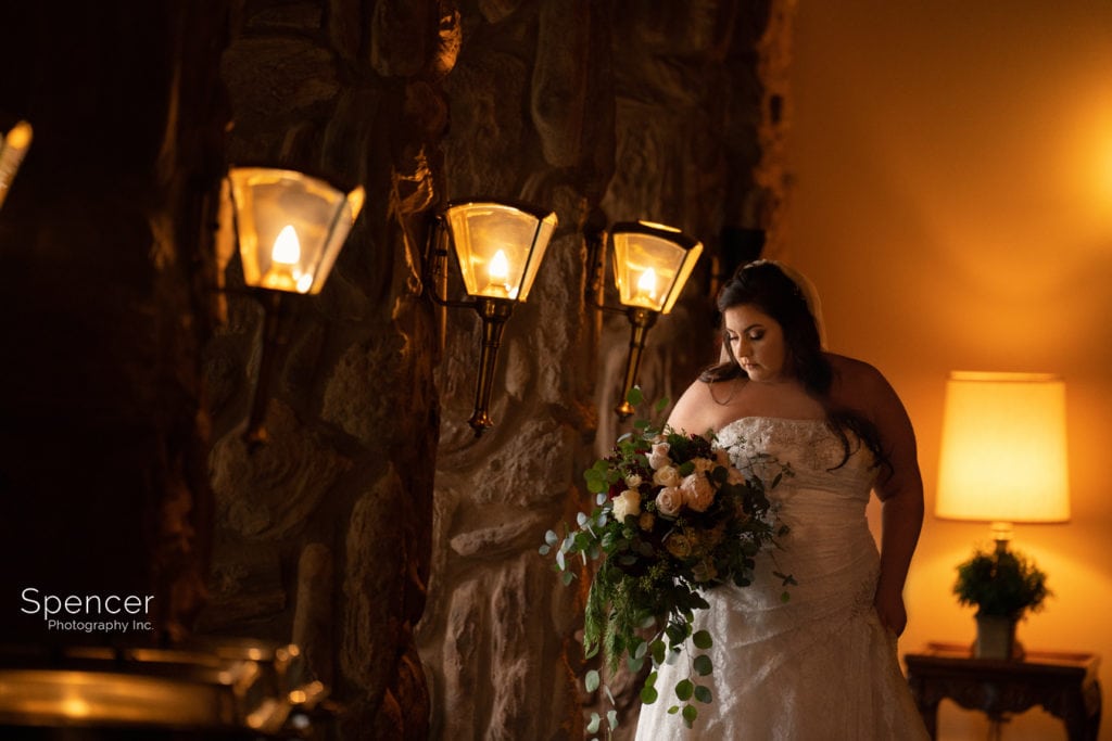 wedding picture of bride at prestwick country club