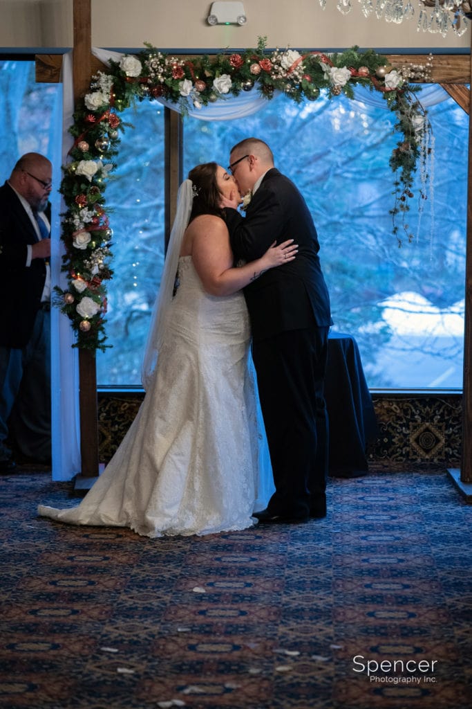 first kiss during prestwick wedding ceremony