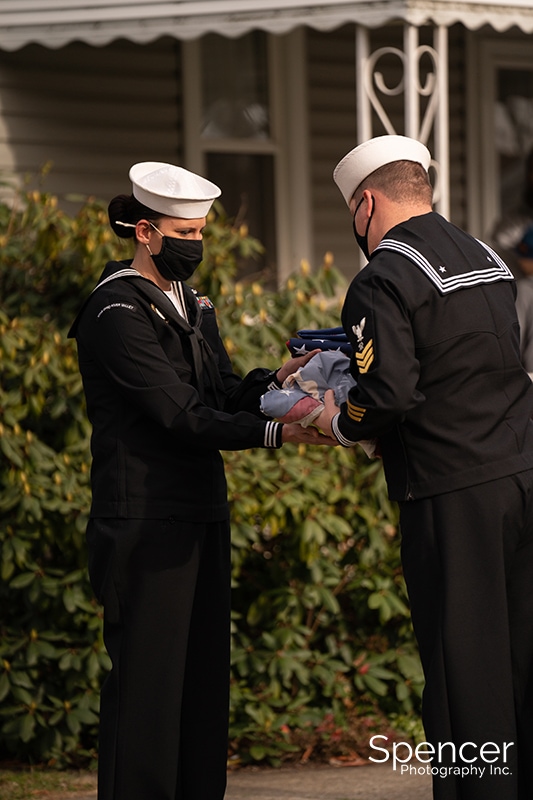  navy corpsman folding flag