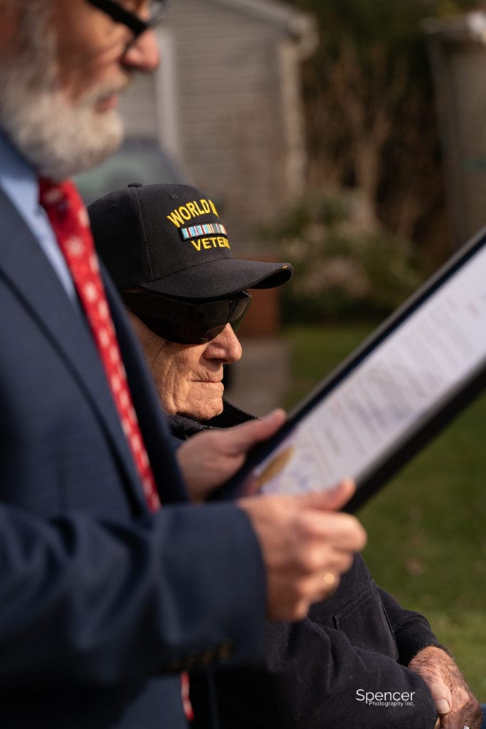  united state navy veteran receiving akron honor