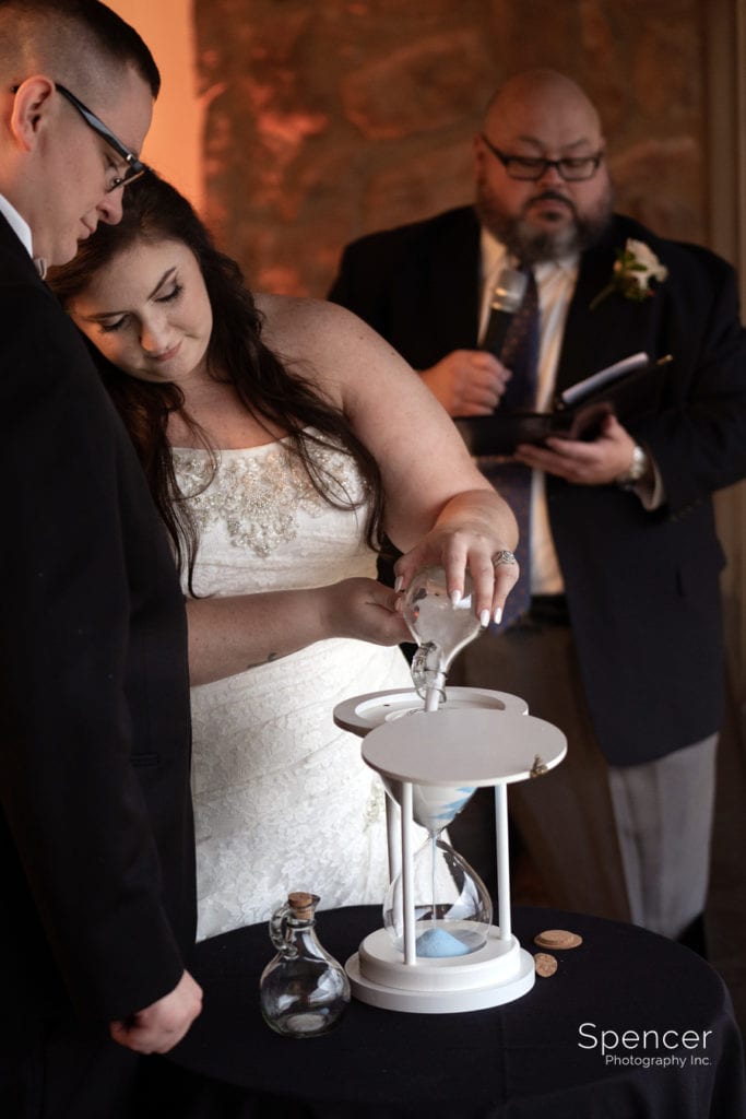 bride pouring sand during Prestwick wedding
