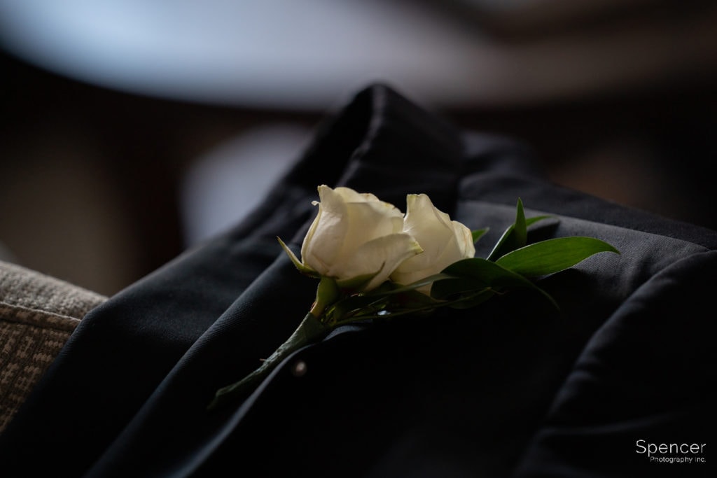 grooms wedding day tux jacket