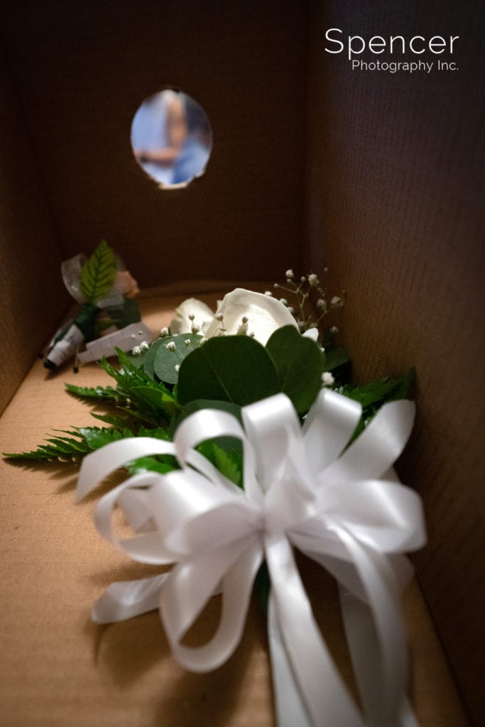 wedding flower at St. Vincent de Paul Akron