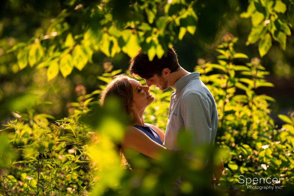 engagement picture at Shaker Lake in Shaker Heights