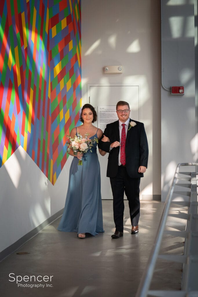 wedding processional at Akron Art Museum