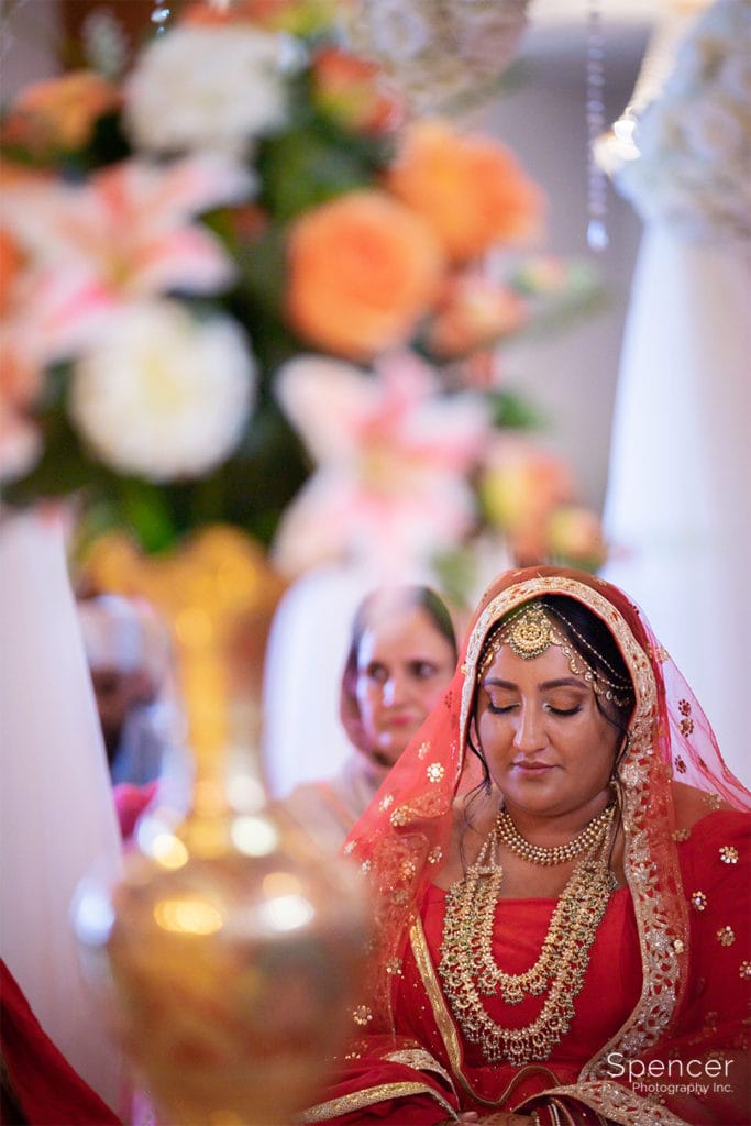 Sikh bride during wedding ceremony