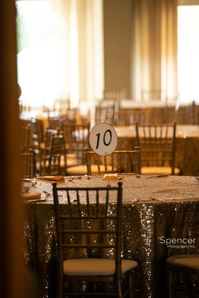reception table at Sikh wedding reception