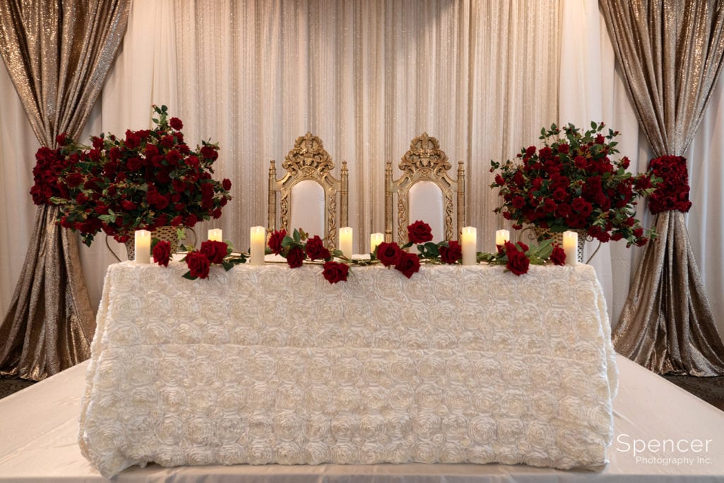 head table at Sikh wedding reception