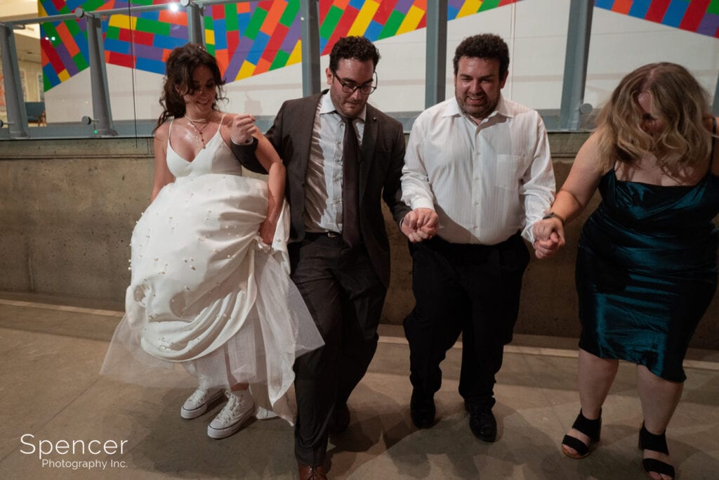 bride dancing Dabke at Akron Art Museum