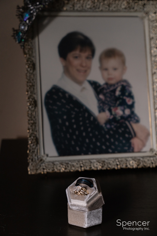 wedding ring with picture of mom