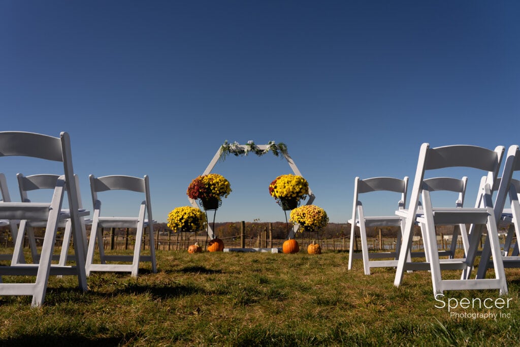 wedding ceremony site at White Timbers Winery