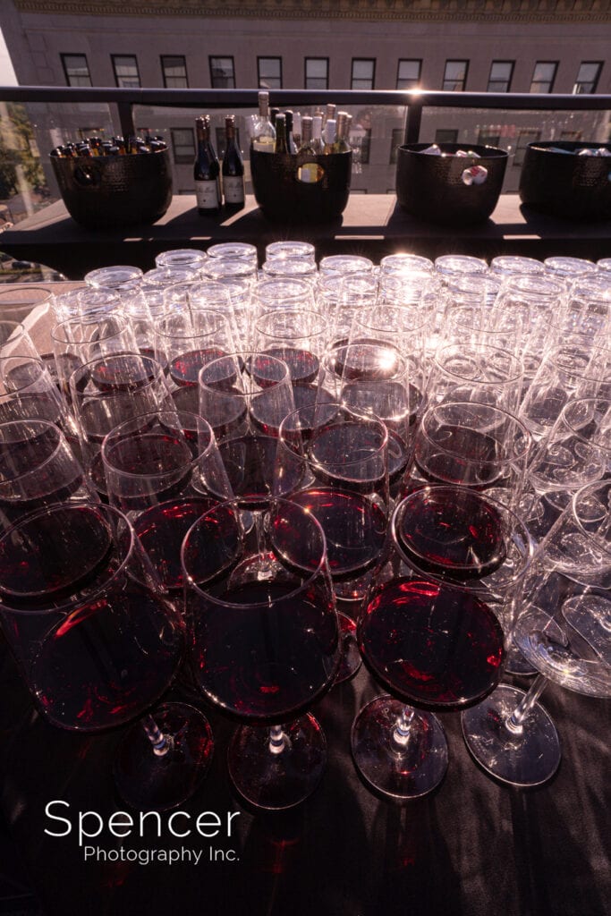 wine glasses at Truss Cleveland Reception