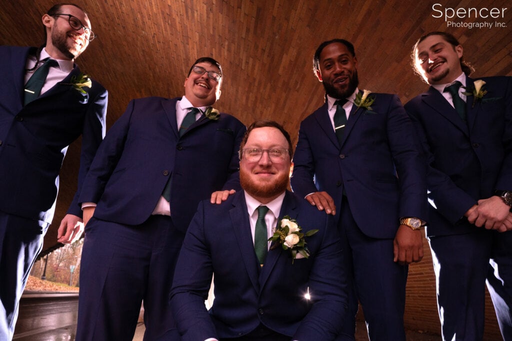 groomsmen in Cleveland Cultural Gardens