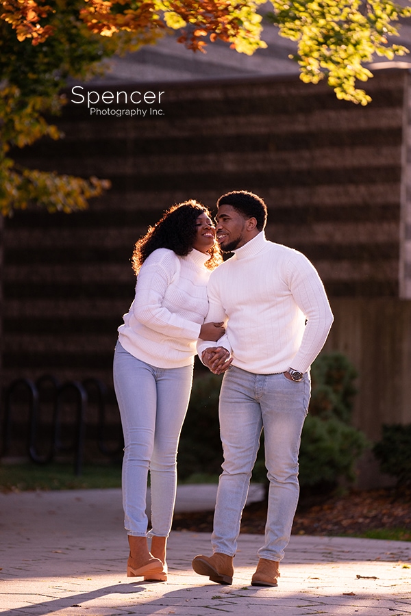 fall engagement picture at Cleveland Museum of Art