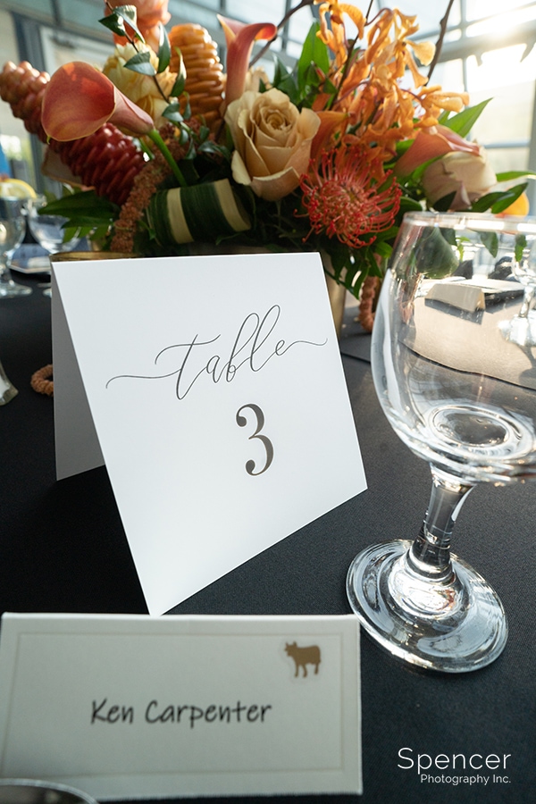 table card at akron art museum event