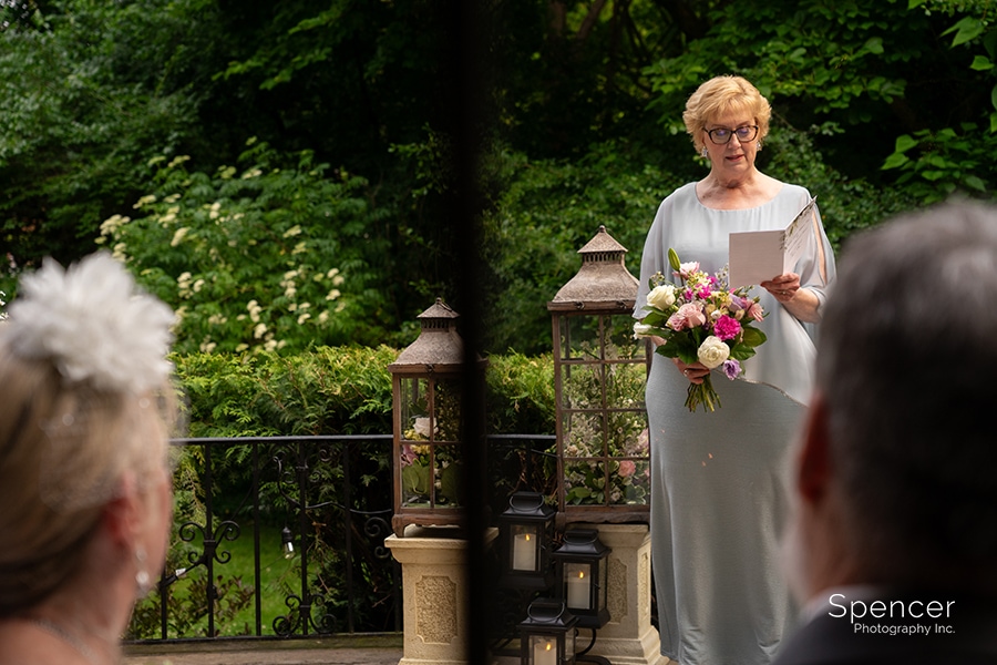 bridesmaid speech at ceremony at O'Neil House
