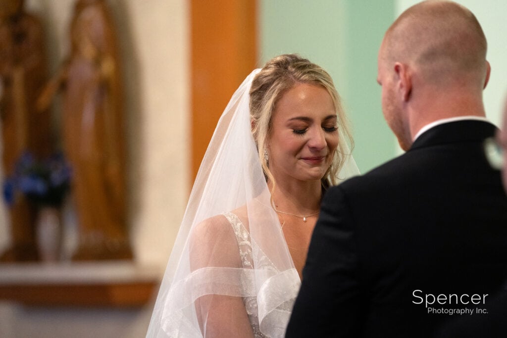 bride crying during wedding at st patrick kent