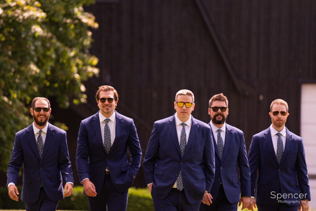 Group picture of groomsmen at Parker Barn