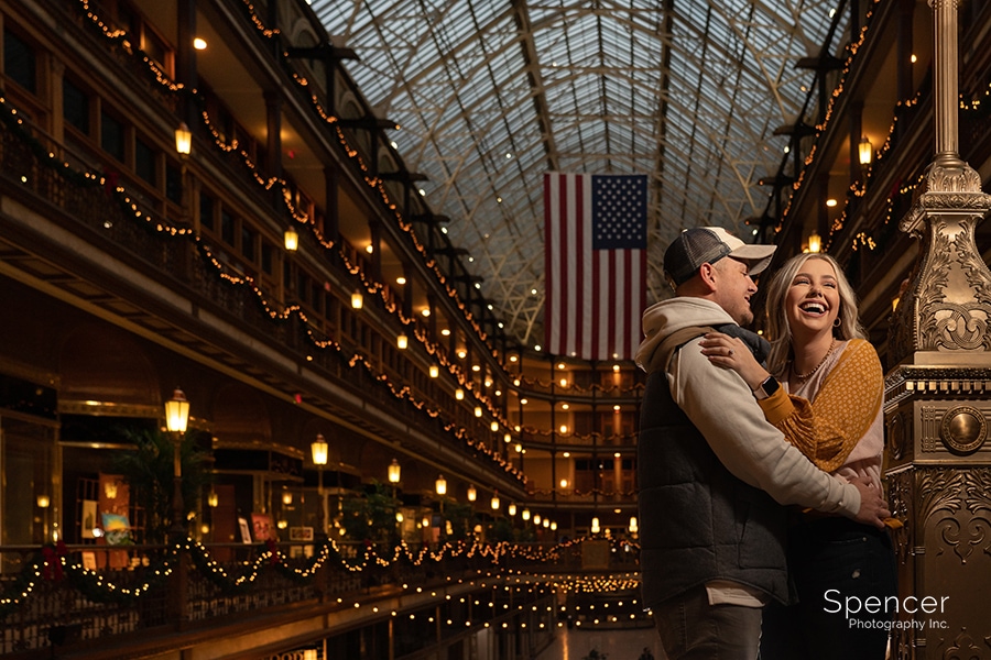 Read more about the article Christmas Marriage Proposal in Cleveland Arcade | Cleveland Photographer