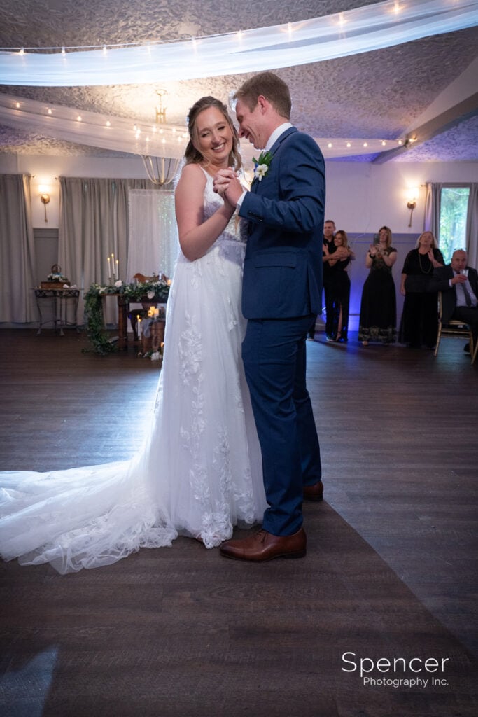 first dance and Landolls Mohican Castle Wedding reception