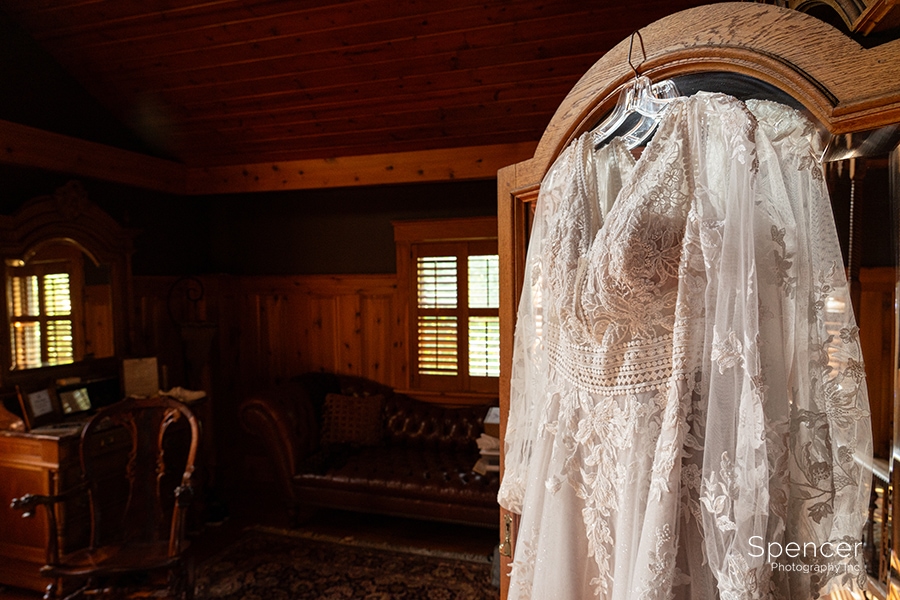 wedding dress at Vrooman Mansion