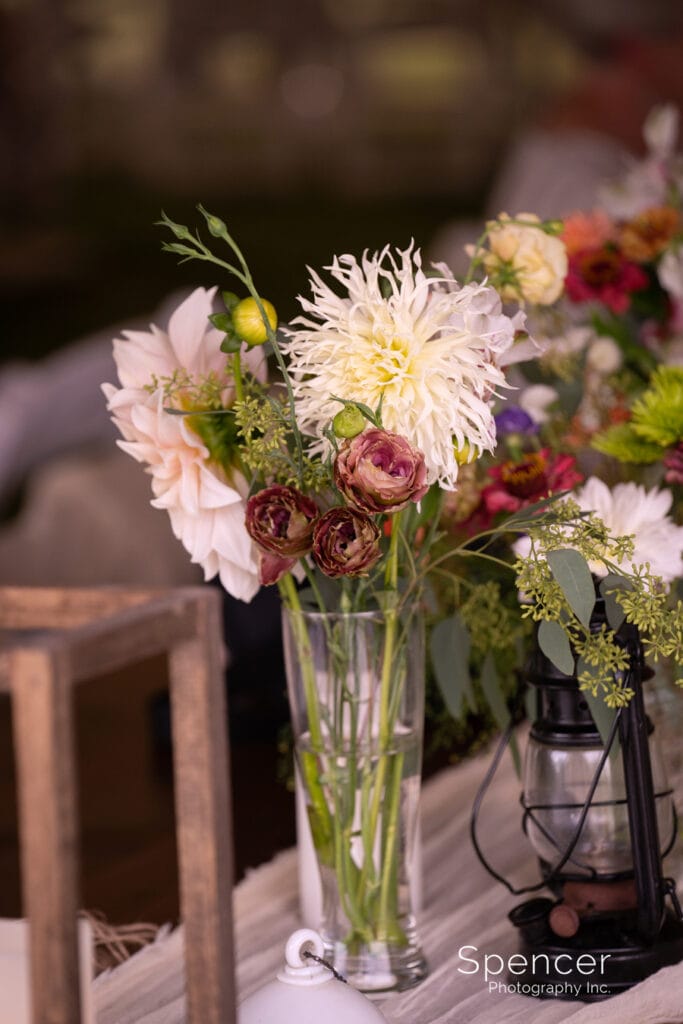 flowers on wedding reception centerpiece
