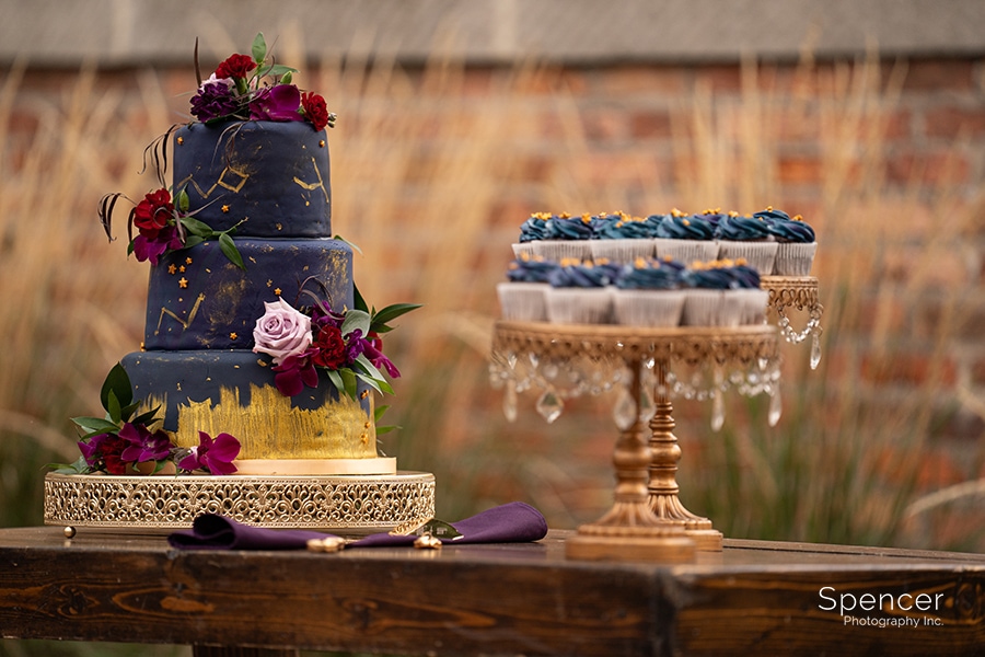 wedding cake at Ewing Manor