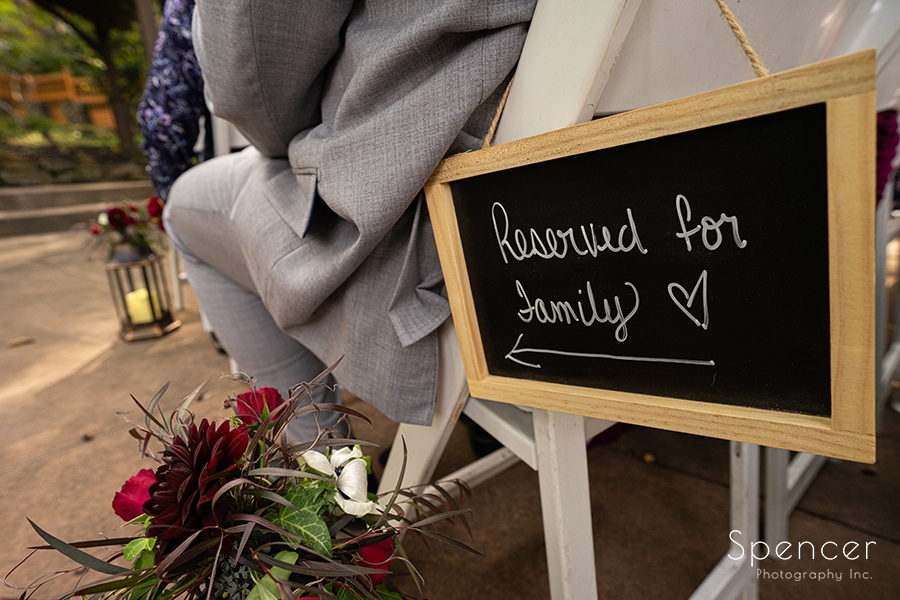 Wedding ceremony sign at Landolls