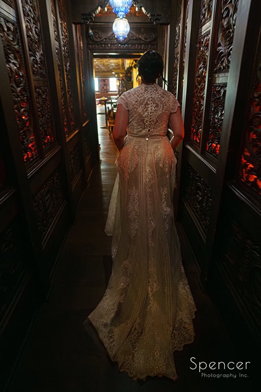  bride entering Foundation Room at House of Blues