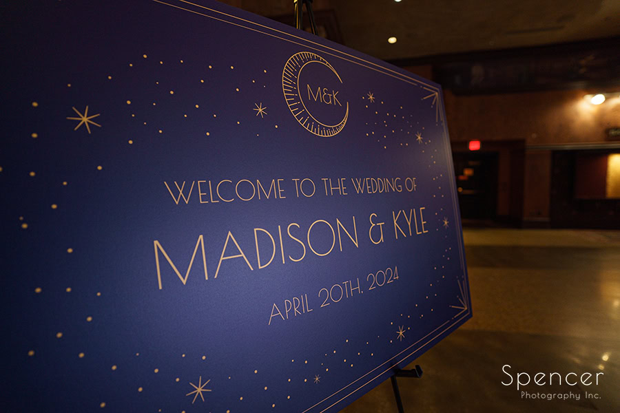 wedding ceremony sign at House of Blues Cleveland