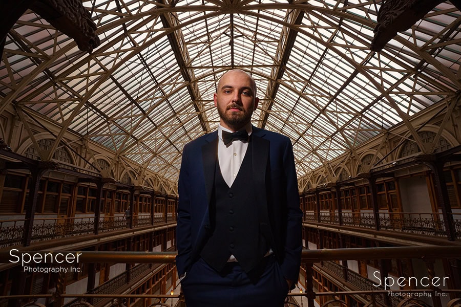 picture of groom at Cleveland Arcade