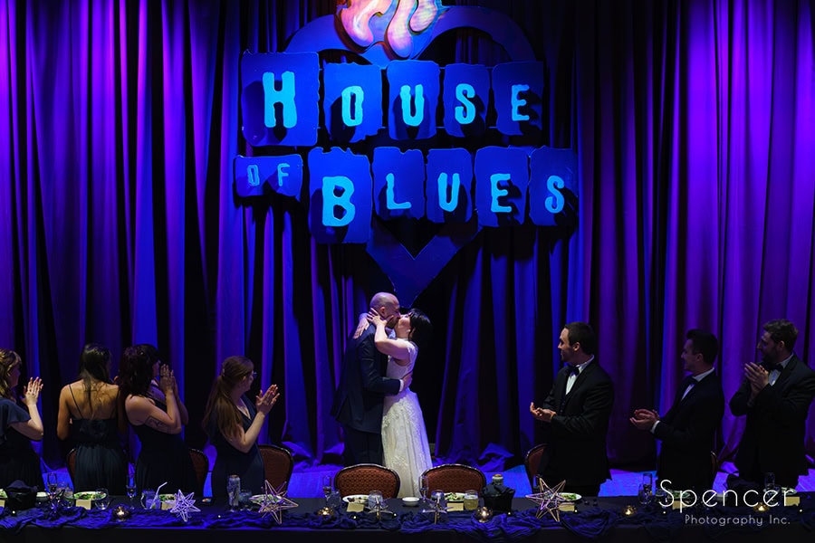 beginning of wedding reception at House of Blues